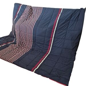 Nautica Home King Size Comforter Navy, Red & White Stripe